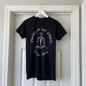 panic! at the disco black “norcal crew” graphic crewneck merch t-shirt